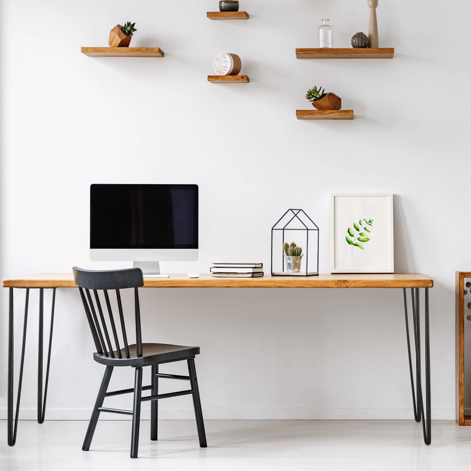 4x Tischbein Hairpin In Schwarz - (H)71 Cm – Bild 2