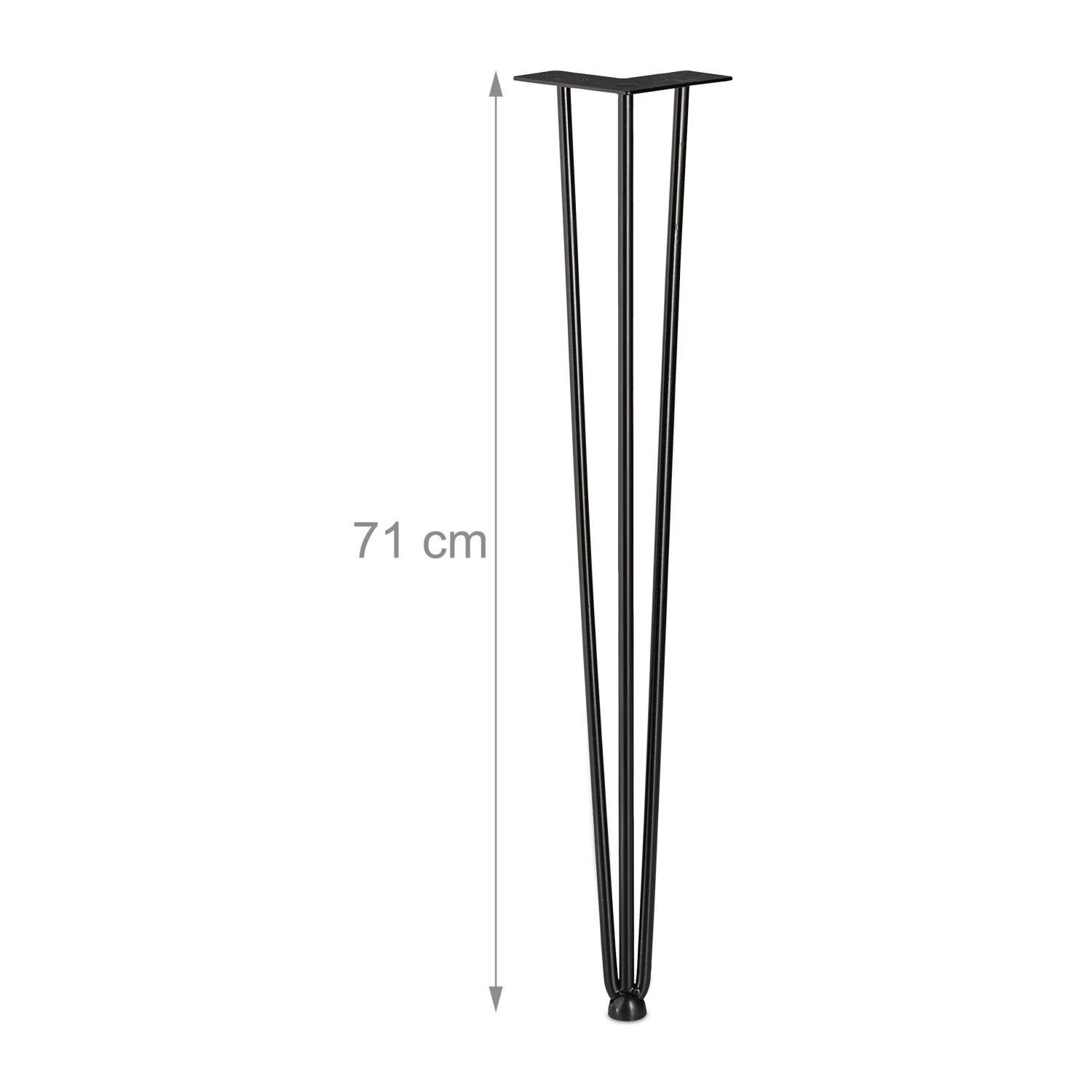 4x Tischbein Hairpin In Schwarz - (H)71 Cm – Bild 4