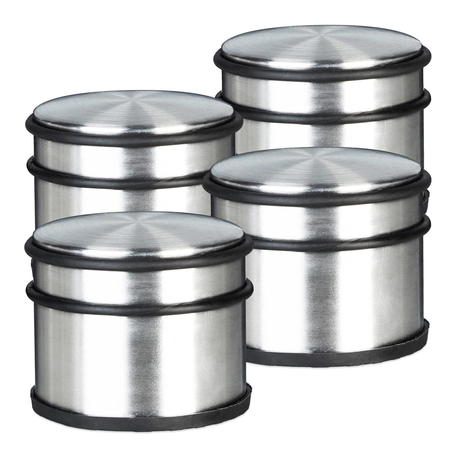 4x Türstopper "Edelstahl" In Silber