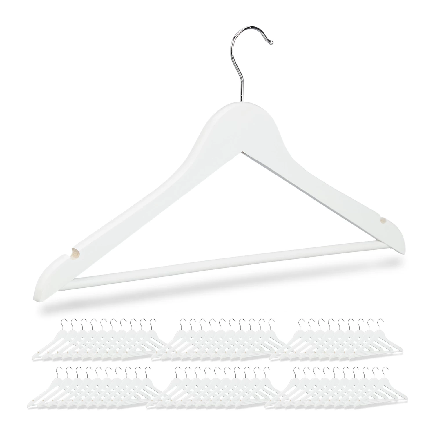 60x Kleiderbügel In Weiß