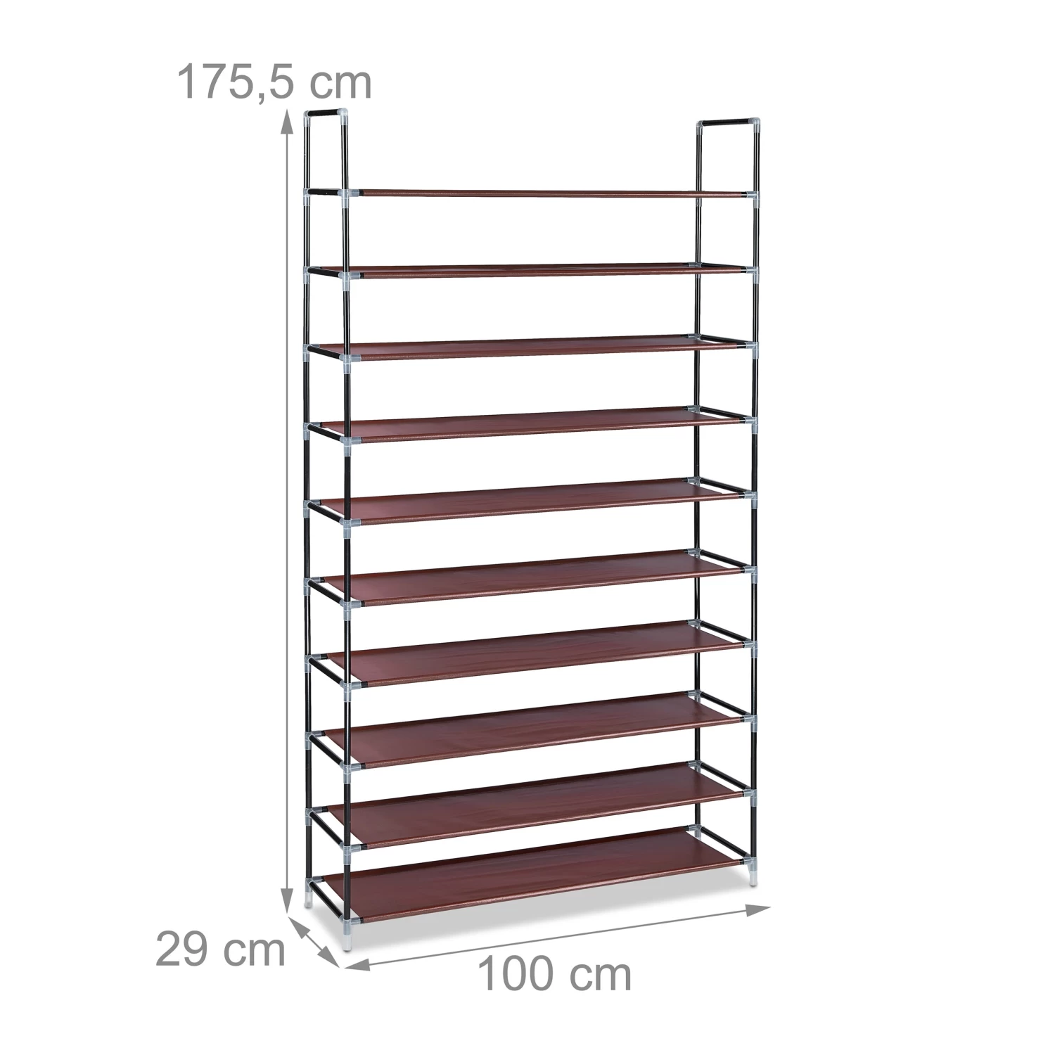 Schuhregal In Bordeaux - (B)100 X (H)175,5 X (T)29 Cm – Bild 4