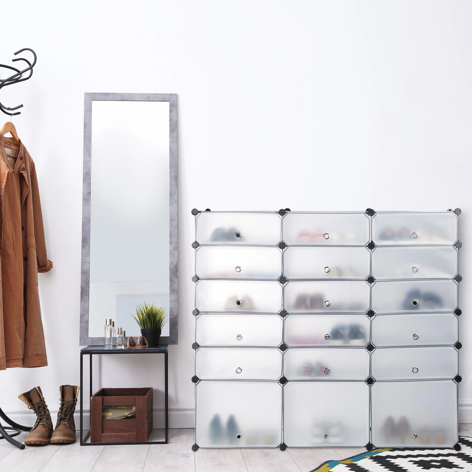 Schuhregal In Transparent - (B)140 X (H)125 X (T)36 Cm – Bild 2