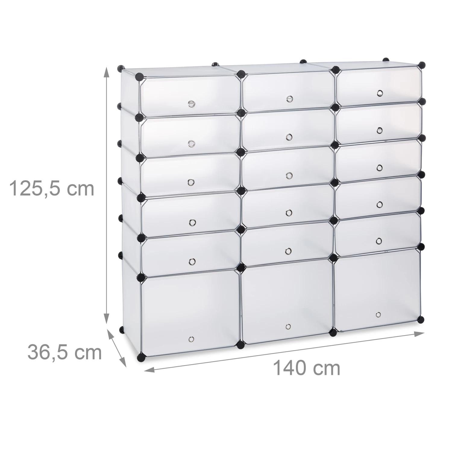 Schuhregal In Transparent - (B)140 X (H)125 X (T)36 Cm – Bild 4