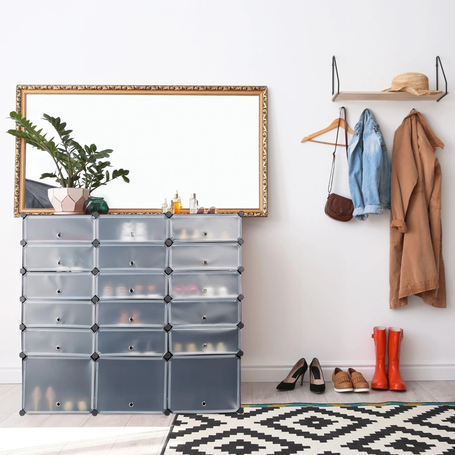 Schuhregal In Transparent - (B)140 X (H)125 X (T)36 Cm – Bild 6