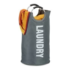 Wäschekorb In Dunkelgrau - (H)70 X Ø 38 Cm