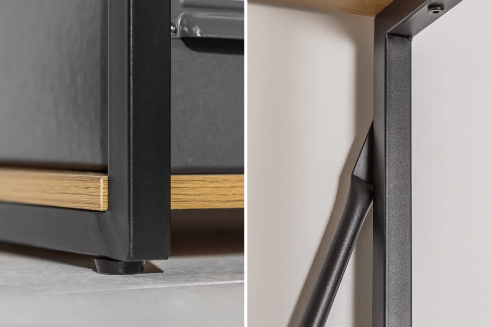 Regal STUDIO In Schwarz / Braun - 60 X 180 X 35cm – Bild 5