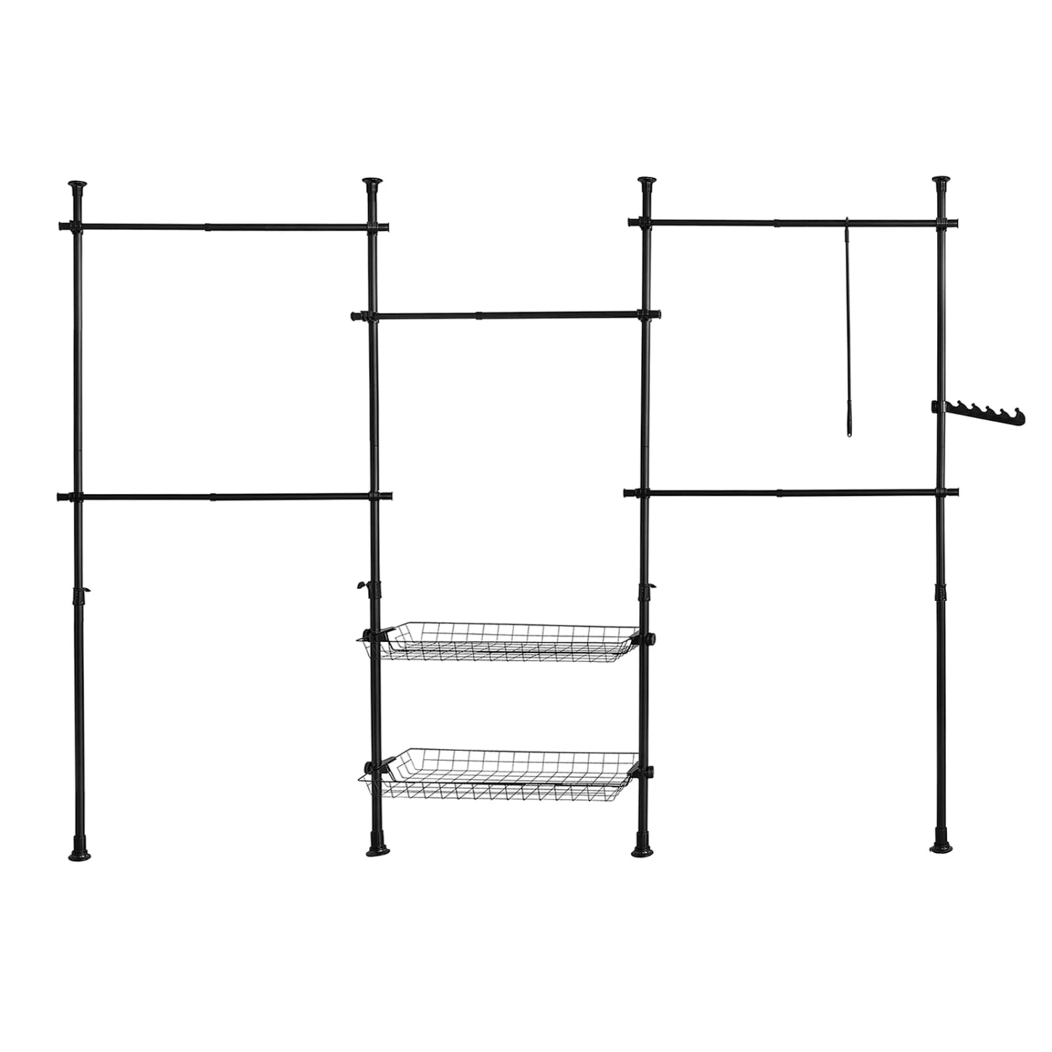 Kleiderständer In Schwarz - (B)209-305 X (H)200-270cm