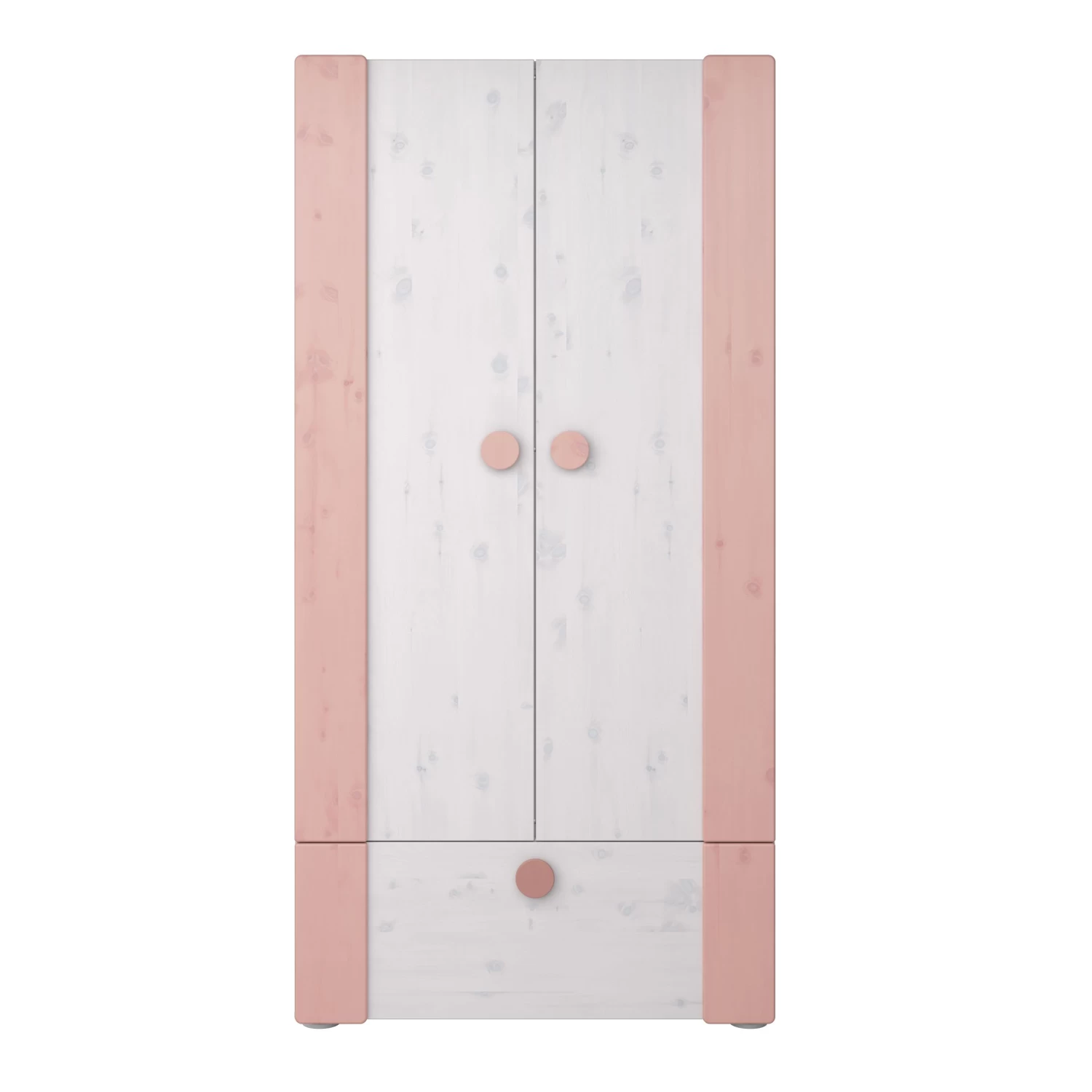 4-trg Kiefer Kleiderschrank (B)200 X (H)202 X (T)58cm In Weiß Rosa – Bild 5