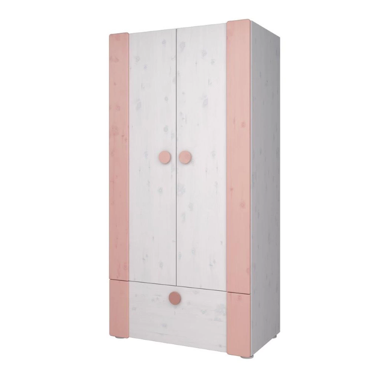 4-trg Kiefer Kleiderschrank (B)200 X (H)202 X (T)58cm In Weiß Rosa – Bild 6