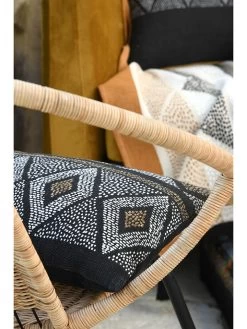 Kissen "Ethnograf" In Schwarz - (L)50 X (B)30 Cm