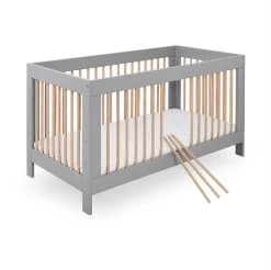 Kinderbett "Erwin", 70 X 140 Cm, Grau/natur