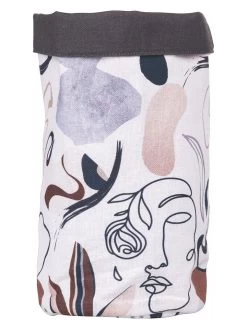 Brotbeutel "Face To Grey" In Weiß/ Bunt - (L)25 X (B)13,5 Cm