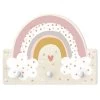 Kindergarderobe Holz - Regenbogen Mit Wolken Rosa In Rosa