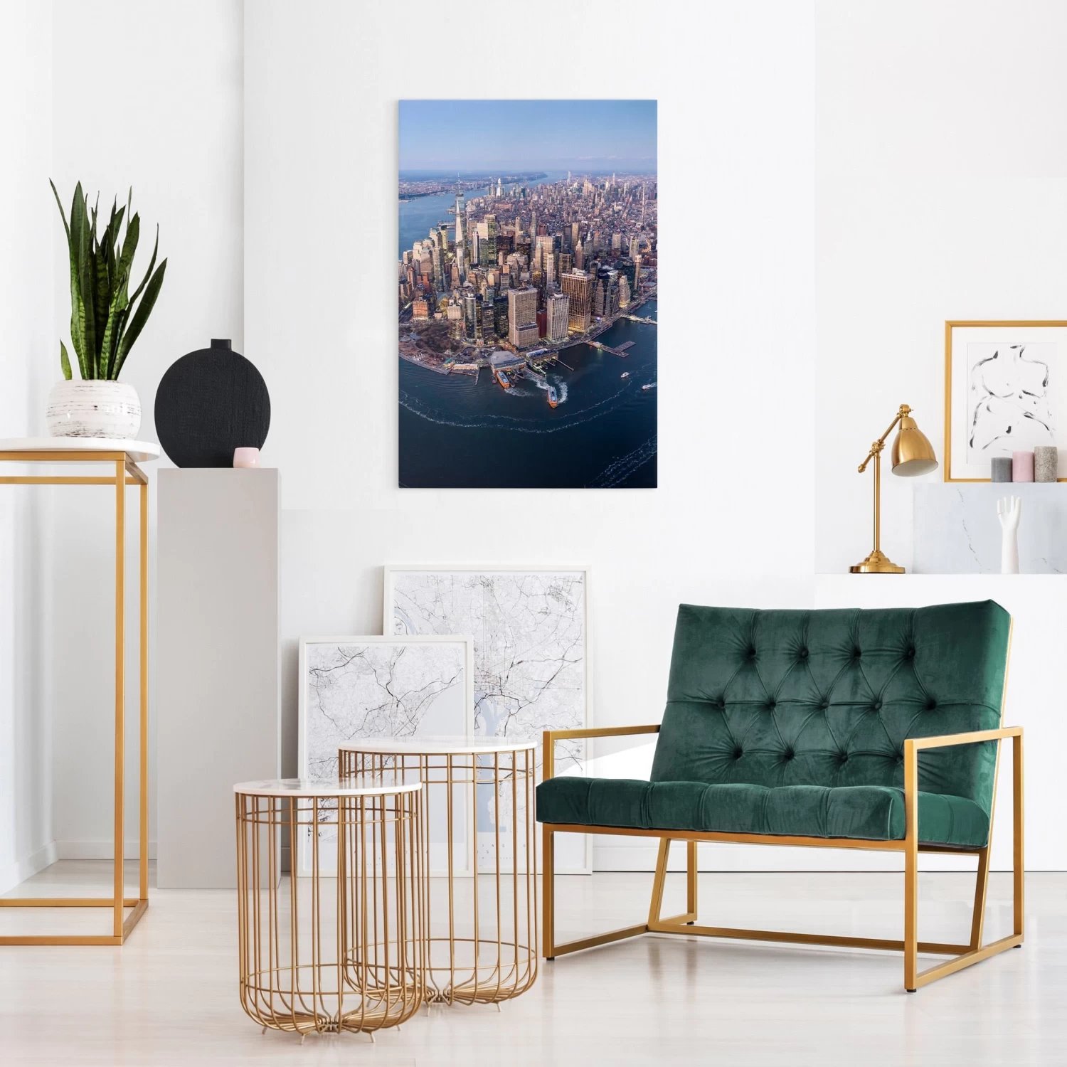 Leinwandbild - Big City Life In Blau – Bild 3