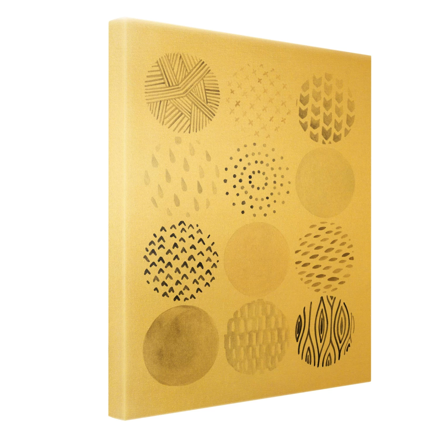 Leinwandbild Gold - Kreismuster Beige I In Creme-Beige – Bild 6