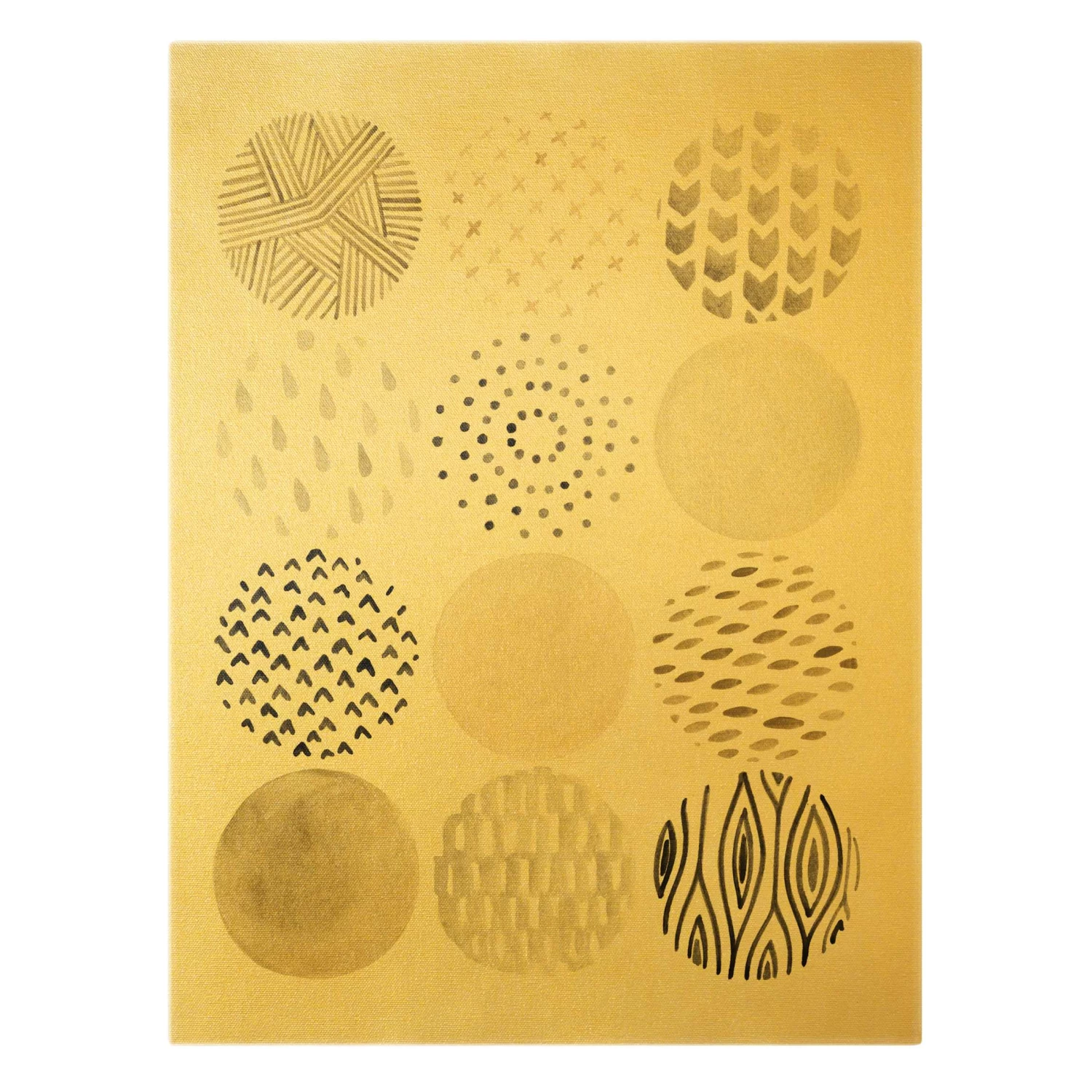 Leinwandbild Gold - Kreismuster Beige I In Creme-Beige