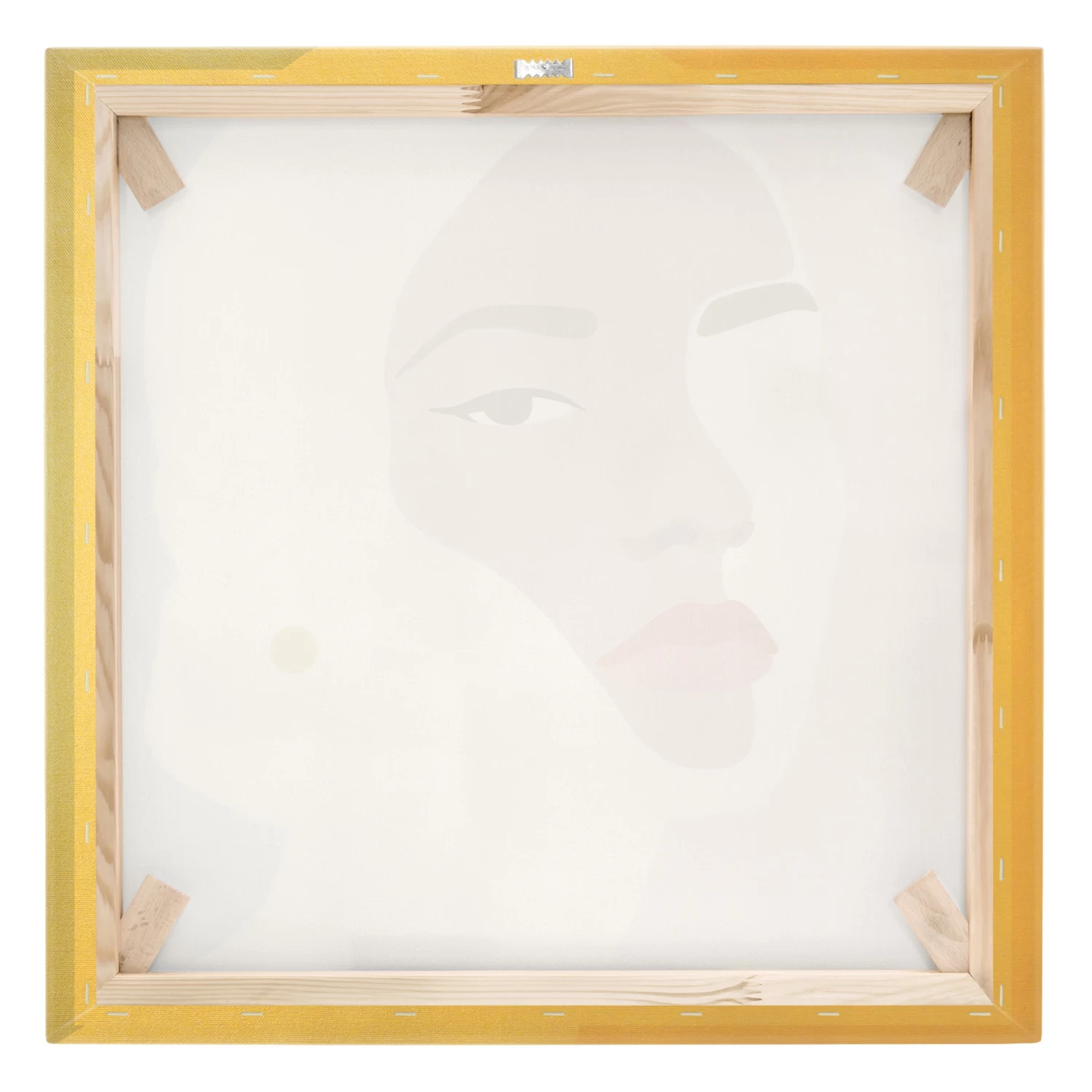 Leinwandbild Gold - Line Art Portrait Frau Pastell Grau In Creme-Beige – Bild 8