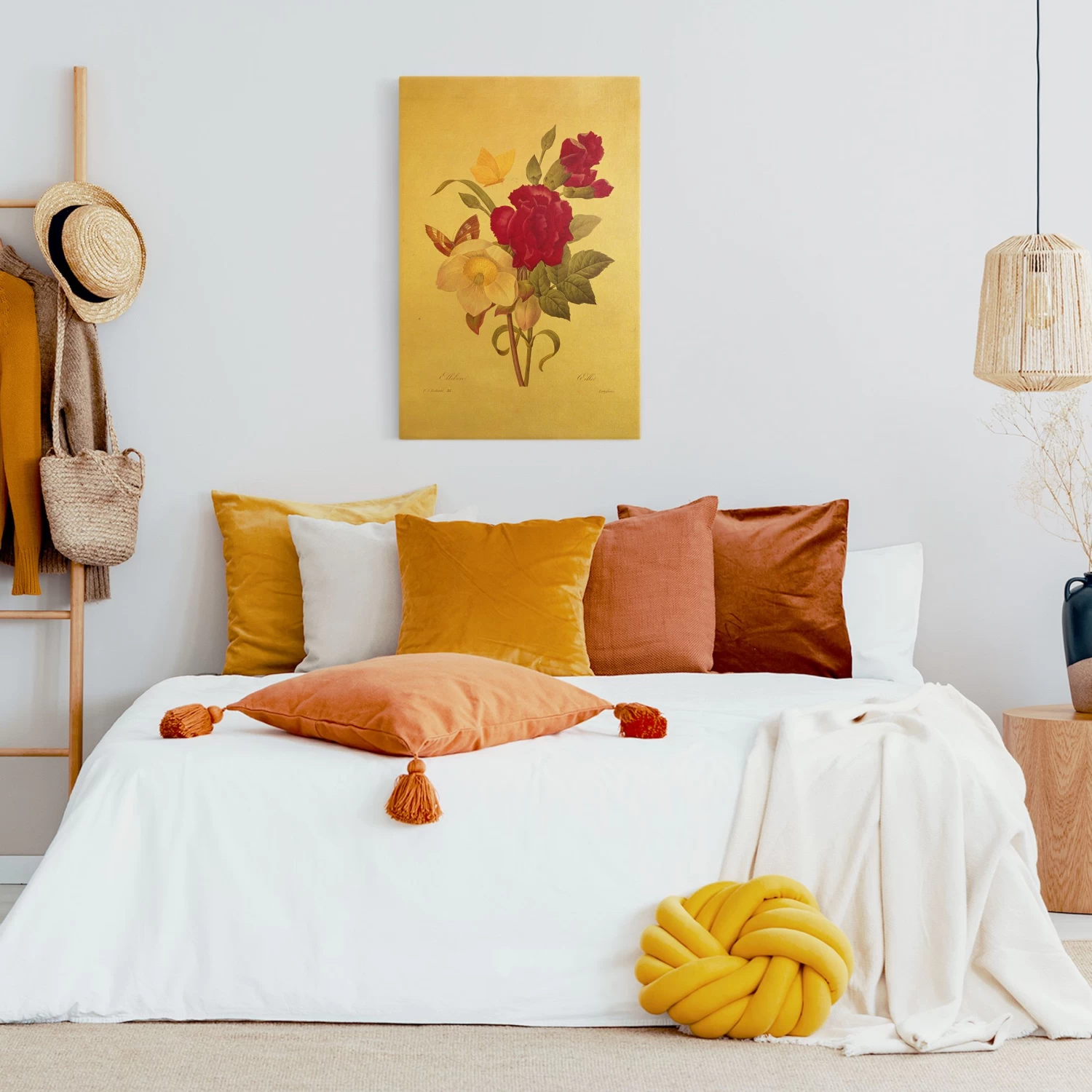 Leinwandbild Gold - Pierre Joseph Redouté - Christrosen In Pink – Bild 5