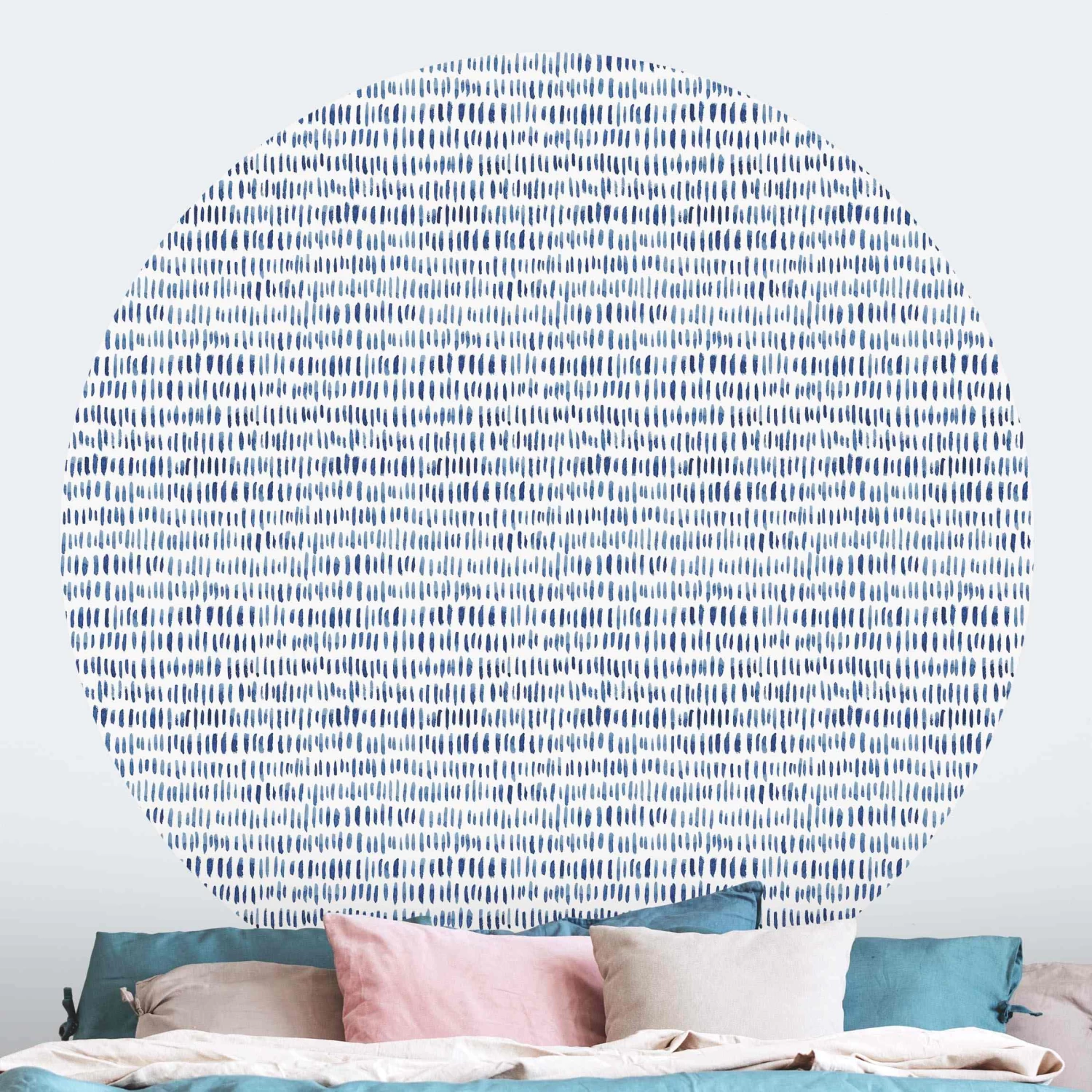 Runde Tapete - Aquarell Struktur In Indigo In Blau – Bild 3