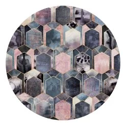 Runde Tapete - Elisabeth Fredriksson - Art Deco Marmor Gold In Gold