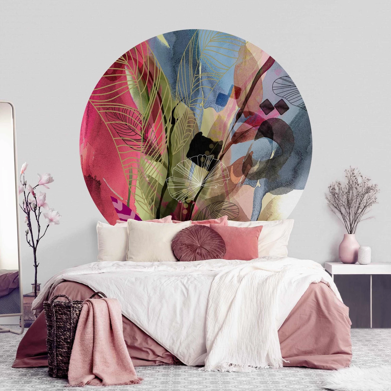 Runde Tapete - Jahreszeiten Herbstblau In Bunt – Bild 5