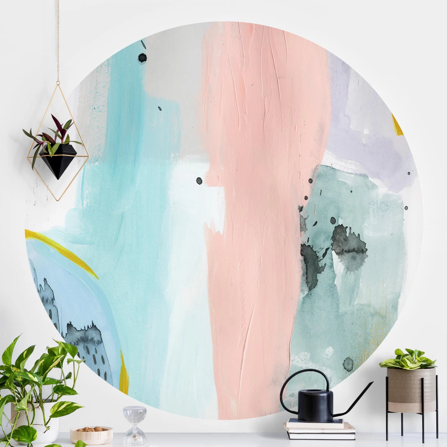 Runde Tapete - Verschwommener Tagesanbruch III In Pastell – Bild 2