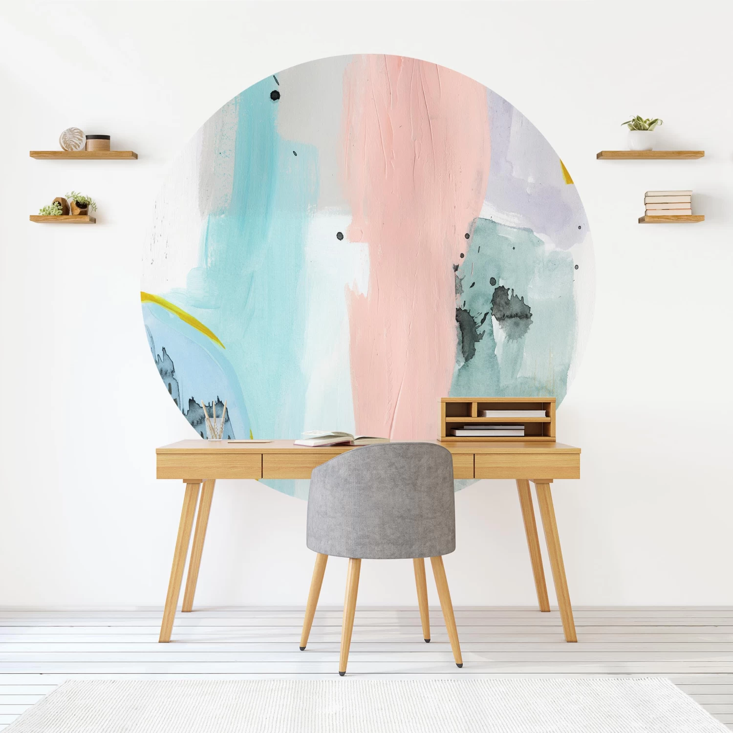 Runde Tapete - Verschwommener Tagesanbruch III In Pastell – Bild 5