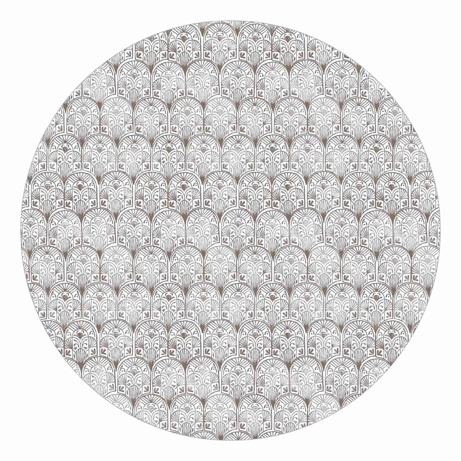 Runde Tapete - Vintage Muster Orientalische Bögen In Schwarz-Weiß – Bild 7