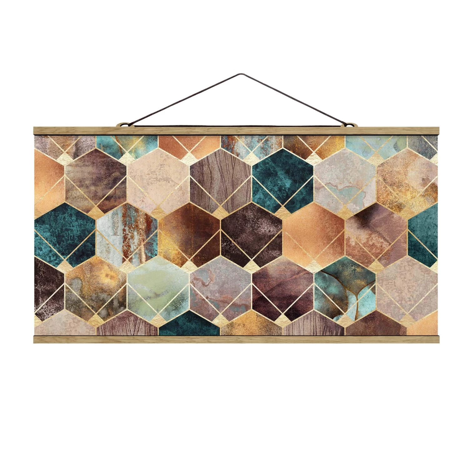 Stoffbild - Elisabeth Fredriksson - Geometrie Art Deco In Gold – Bild 5