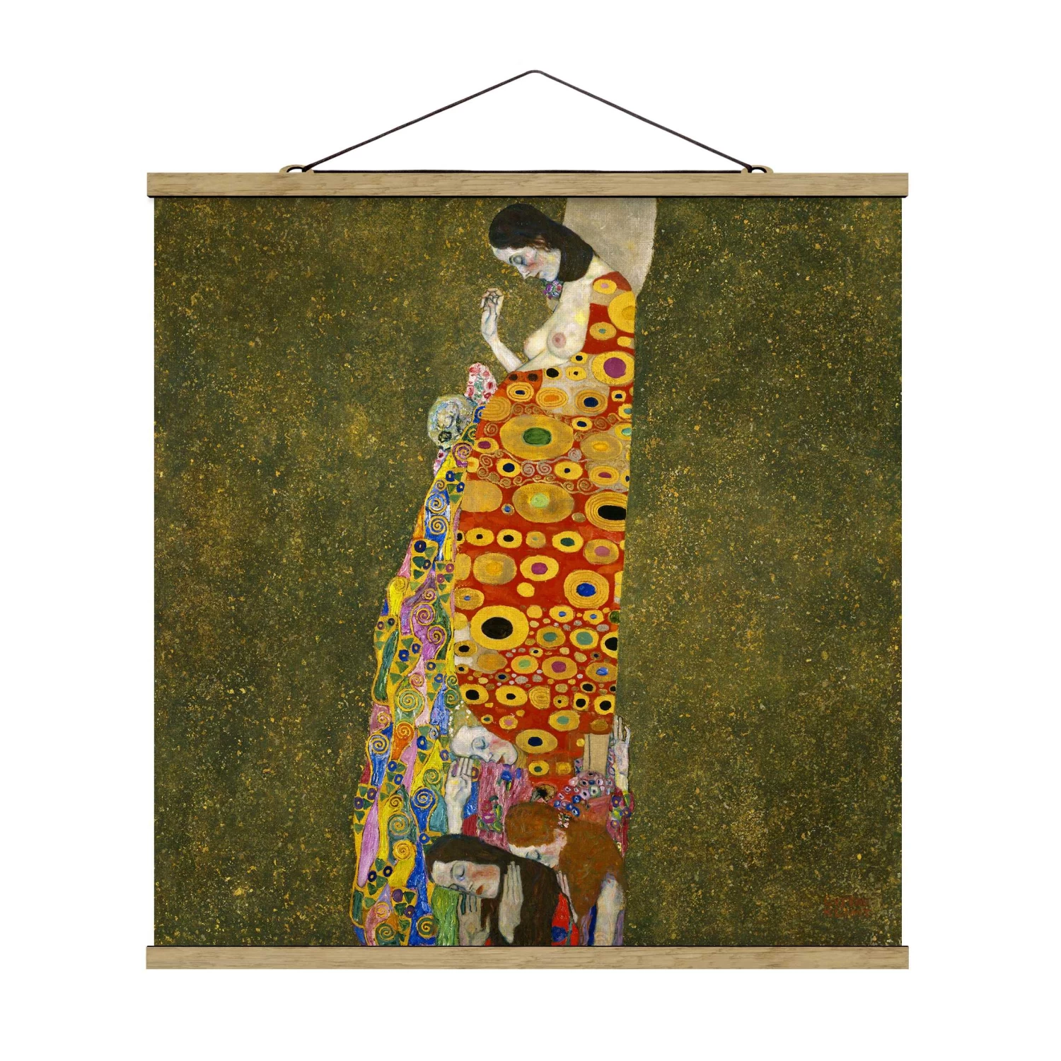 Stoffbild - Gustav Klimt - Die Hoffnung II In Gold – Bild 5