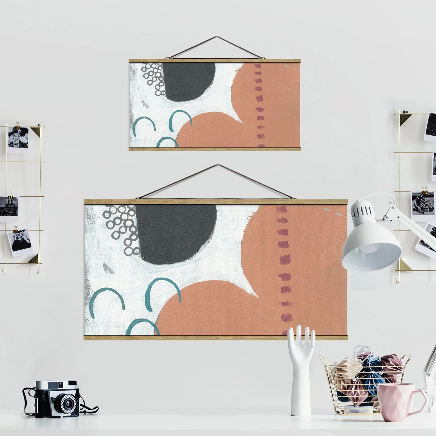 Stoffbild - Karneval Der Formen In Lachs III In Creme-Beige – Bild 7