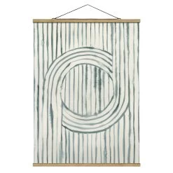 Stoffbild Mit Posterleisten - Kreisende Wasserfarben In Türkis