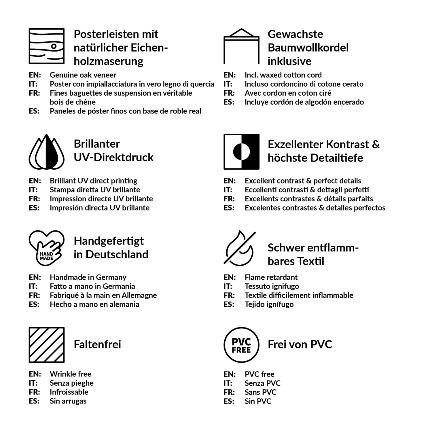 Stoffbild Mit Posterleisten - Kreisende Wasserfarben In Türkis – Bild 7