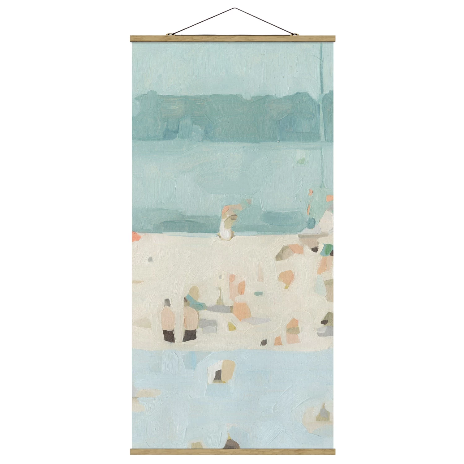 Stoffbild Mit Posterleisten - Sandbank Im Meer II In Pastell