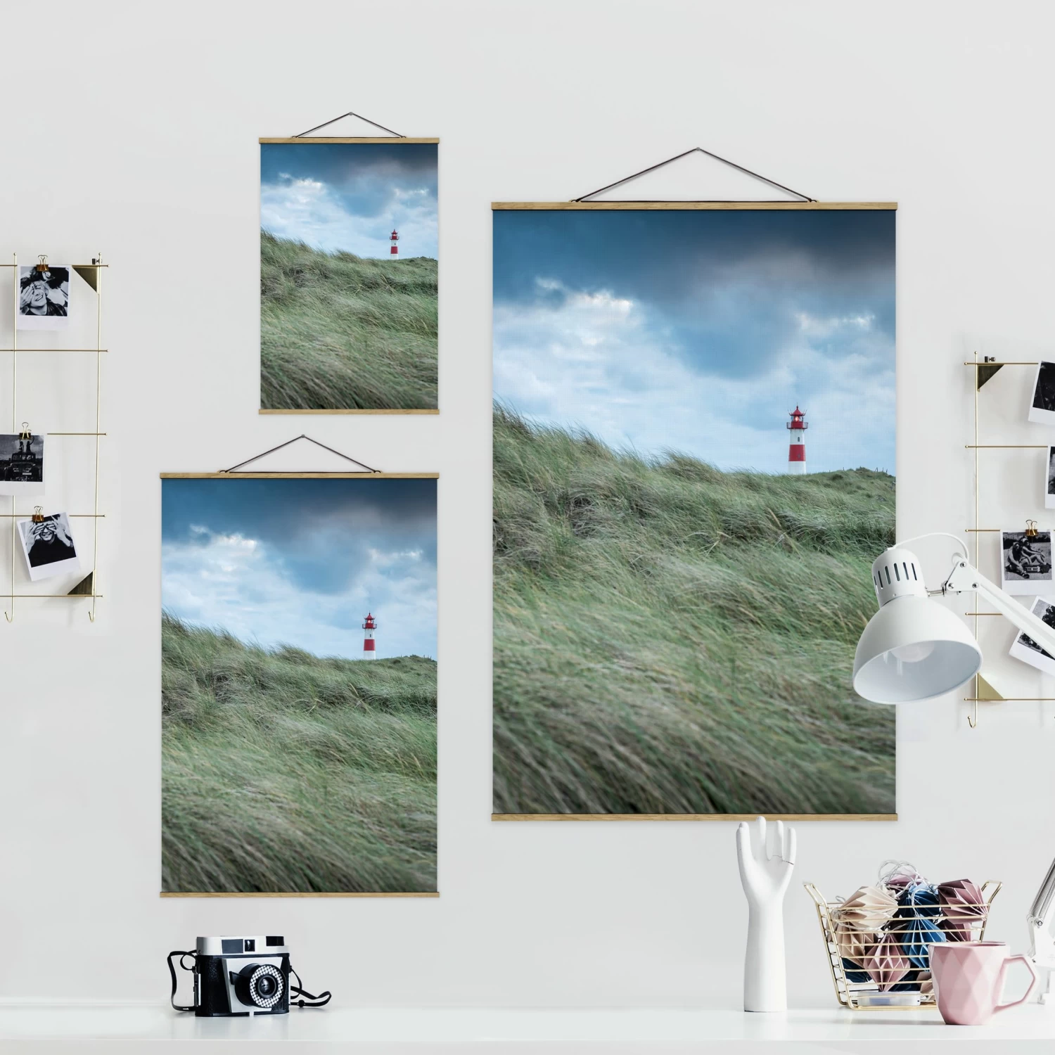 Stoffbild - Stürmische Zeiten Am Leuchtturm In Grün – Bild 6