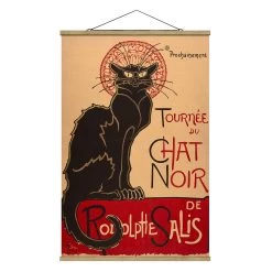 Stoffbild - Théophile-Alexandre Steinlen - Der Schwarze Kater In Schwarz