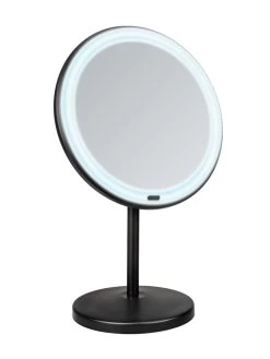 Wenko LED Stand-Kosmetikspiegel Onno Schwarz In Schwarz
