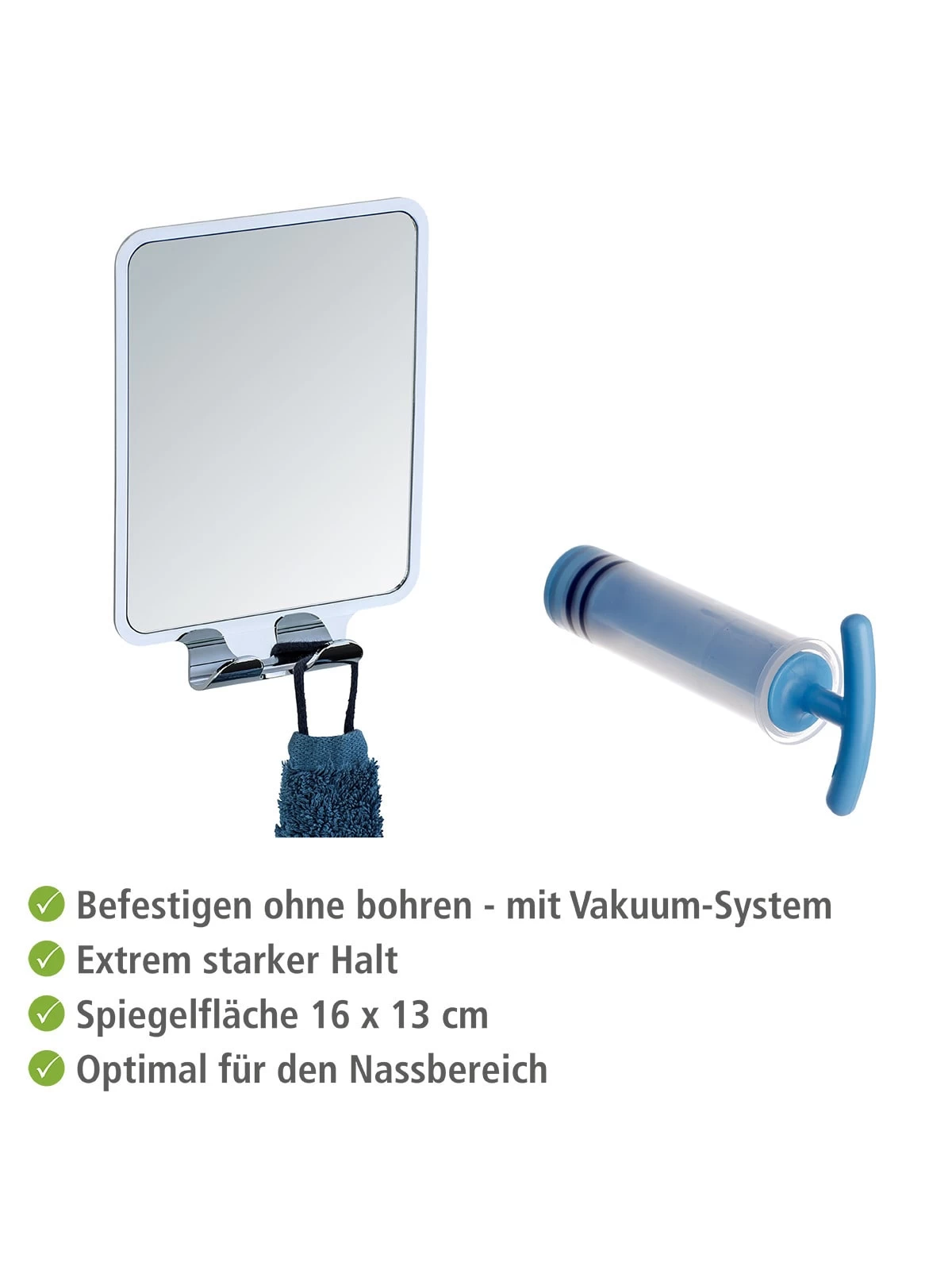 Wenko Vacuum-Loc® Antibeschlagspiegel Quadro In Glänzend – Bild 15