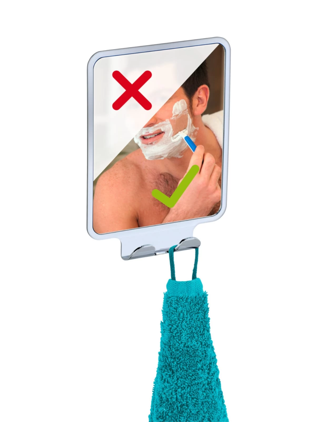 Wenko Vacuum-Loc® Antibeschlagspiegel Quadro In Glänzend – Bild 8